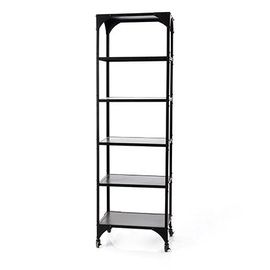 Bibliothèque 5 Niveaux 61x41x195 Cm En Métal Noir