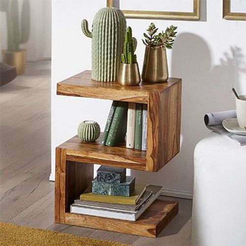 Table D'appoint En Forme De S 44x44x60 Cm En Bois De Sheesham - Madurai