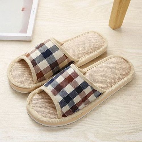 Claquettes En Lin Pour Femmes, Pantoufles De Printemps Décontractées, Antidérapantes, Semelle En Mousse, Famille, Couple, Hommes Et Femmes
