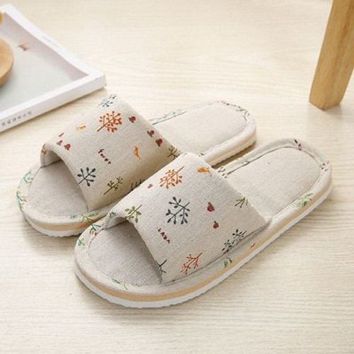 Claquettes En Lin Pour Femmes, Pantoufles De Printemps Décontractées, Antidérapantes, Semelle En Mousse, Famille, Couple, Hommes Et Femmes