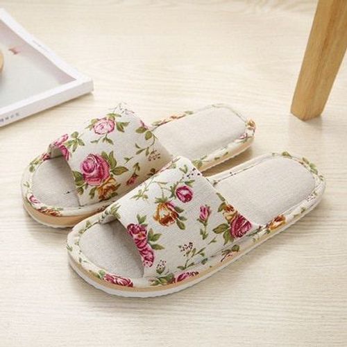 Claquettes En Lin Pour Femmes, Pantoufles De Printemps Décontractées, Antidérapantes, Semelle En Mousse, Famille, Couple, Hommes Et Femmes