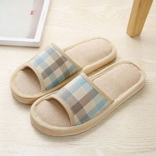 Claquettes En Lin Pour Femmes, Pantoufles De Printemps Décontractées, Antidérapantes, Semelle En Mousse, Famille, Couple, Hommes Et Femmes