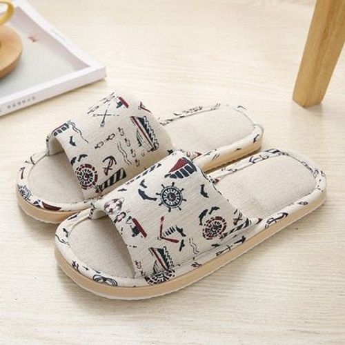 Claquettes En Lin Pour Femmes, Pantoufles De Printemps Décontractées, Antidérapantes, Semelle En Mousse, Famille, Couple, Hommes Et Femmes