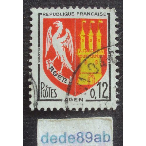 France . 0.12f Blason Armoiries De La Ville D' Agen . Oblitérés Used Stamp .