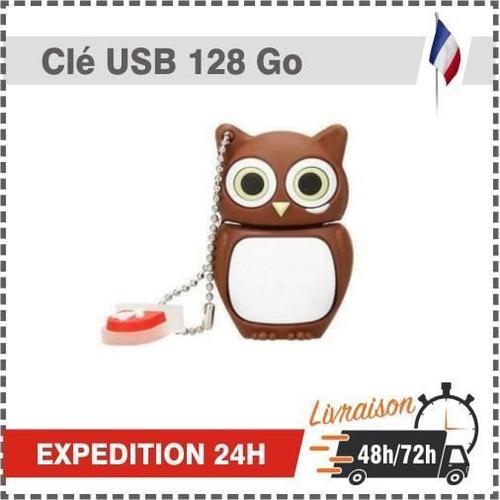 Clé USB 128 Go Flash Drive USB 128 GB 100 % Réel 2.0 Bon Pour cadeaux Multi Owl Type (Chocolat)