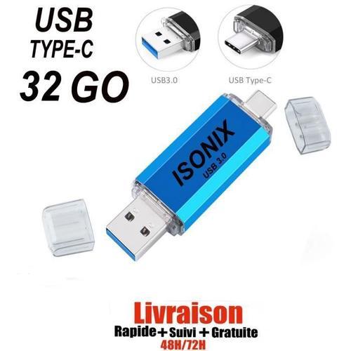 Clé USB 32 GO Type C OTG USB Flash Drive pour appareils Android/PC (bleue)