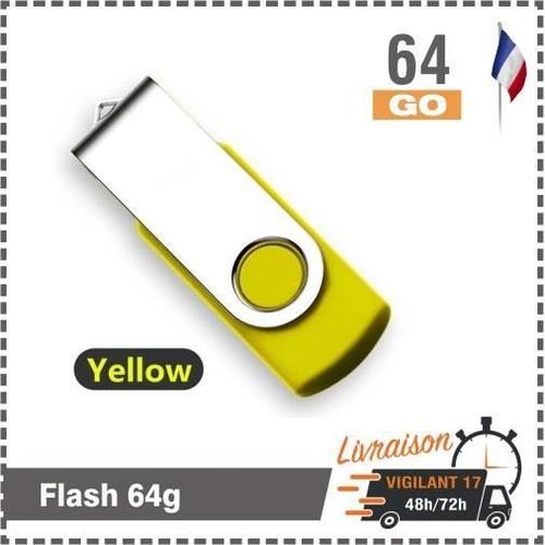 64 Go Clé USB à mémoire flash USB Jaune