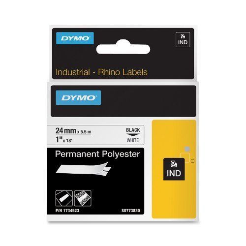 Dymo Rhino 6000 Rubans Professionnels 24mm X 5,5mm Polyester Permanent Blanc