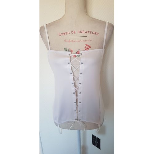 Corset Blanc Et String Assorti Bes Passion Taille Xxl/Xxxl (44-46)