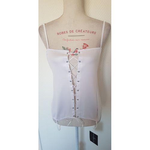 Corset Blanc Et String Assorti Bes Passion Taille Xxl/Xxxl (44-46)