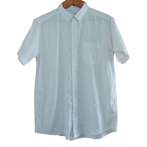 Chemise Blanche Manches Courtes. Chemisette. Coton. Polyester. Taille 16 Ans