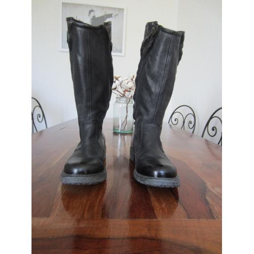 Bottes En Cuir Noir Café Noir T 38