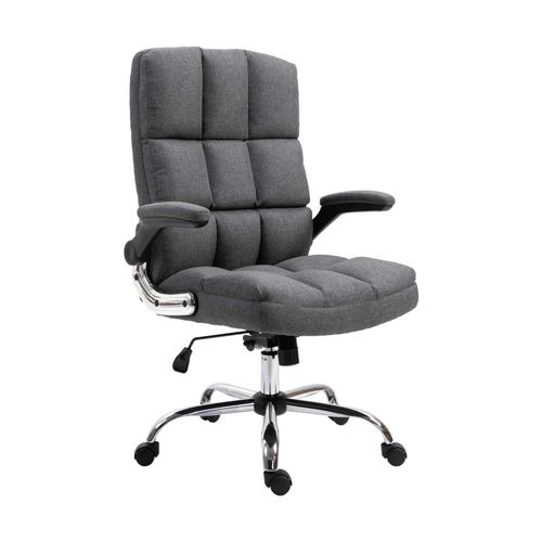 Chaise De Bureau Hwc-J21, Chaise De Bureau Pivotante, Réglable En Hauteur   Tissu/Textile Gris-Foncé