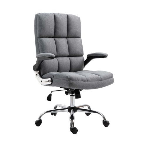 Chaise De Bureau Hwc-J21, Chaise De Bureau Pivotante, Réglable En Hauteur   Tissu/Textile Gris