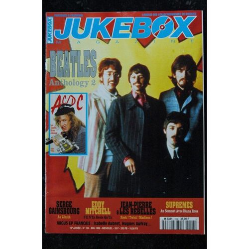 Jukebox 104 1996 05 - Beatles - Ac/Dc - Gainsbourg - E Mitchell - Supremes - Poster Sylvie Vartan - 84 Pages
