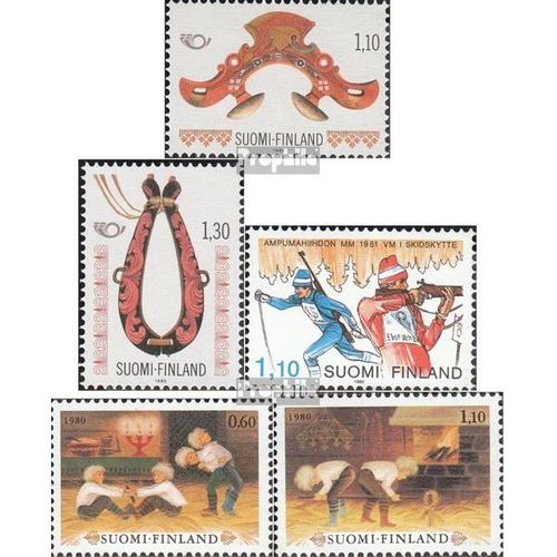 Finlande Mer.-No.: 871-872,873,874-875 (Complète Edition) Oblitéré 1980 Artisanat D'art, Biathlon, Weihnacht