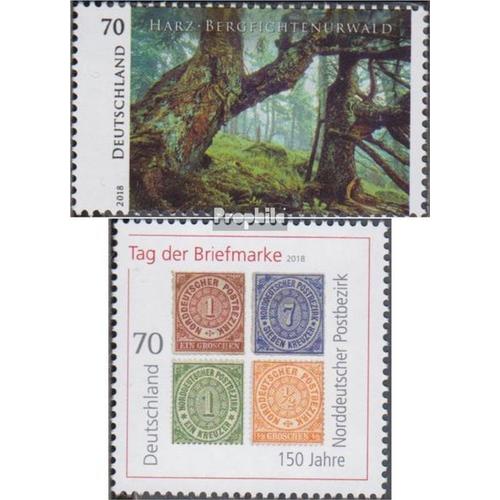 Rfa (Fr.Allemagne) 3410,3412 (Complète Edition) Oblitéré 2018 Harz Urwald, Norddeutscher Postbezi