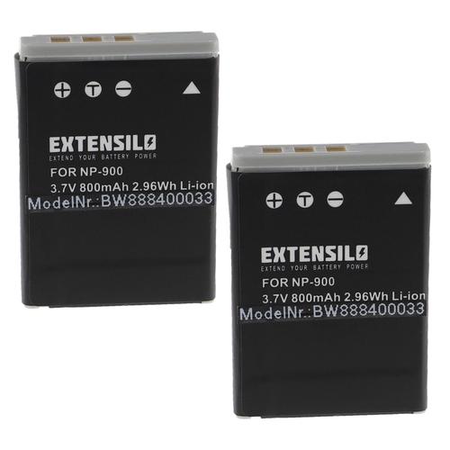 EXTENSILO 2x Batteries compatible avec Premier DM6331 appareil photo, reflex numérique (800mAh, 3,7V, Li-ion)