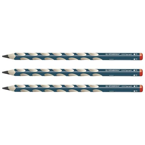 Stabilo Lot De 3 Crayons Graphite Easygraph B Droitier Bleu Ardoise