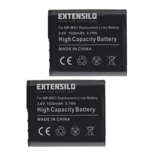EXTENSILO 2x Batteries compatible avec Sony Cyber-Shot DSC-HX5, DSC-HX5B, DSC-HX5V appareil photo, reflex numérique (1020mAh, 3,6V, Li-ion)