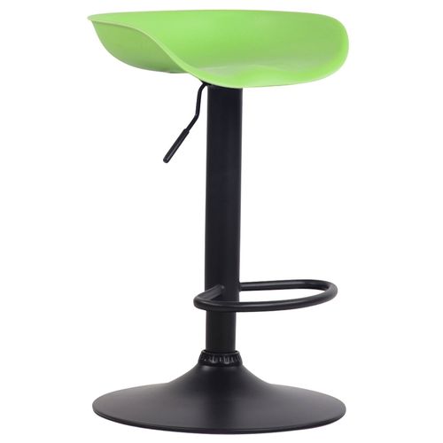 Tabouret De Bar Assise Réglable En Hauteur Et Pivotant En Plastique Vert Pieds Tulipe En Métal Noir Mat Avec Repose-Pieds 10_0000384