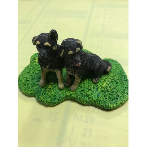 Figurine Les Chiots Bergers Allemands - Résine 6x10 Cm - Collection Mon Chien Mon Ami - Les Éditions Atlas