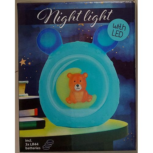  Veilleuse Forme Nounours - Bleu - Led