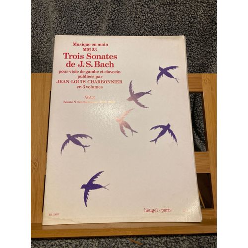 J.-S. Bach Sonate En Sol M Bwv 1029 Partition Viole Clavecin Heugel Charbonnier