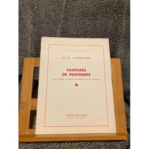 Elsa Barraine Fanfares De Printemps Cornet A Piston Et Piano Partition Eschig