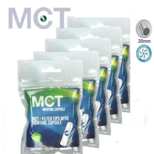 5 Sachet MCT de 100 Filtres 8 mm Menthol avec Capsule pour cigarette à rouler