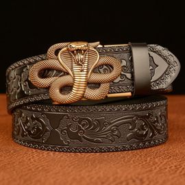 Bostanten 2x Homme Cuir Ceinture Automatique Boucle Jeans Ceintures Réglable sangle Men Belt Set