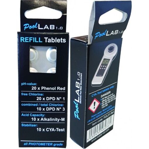 Réactifs testeur électronique photomètre PoolLab 1.0 - Kit recharge complet