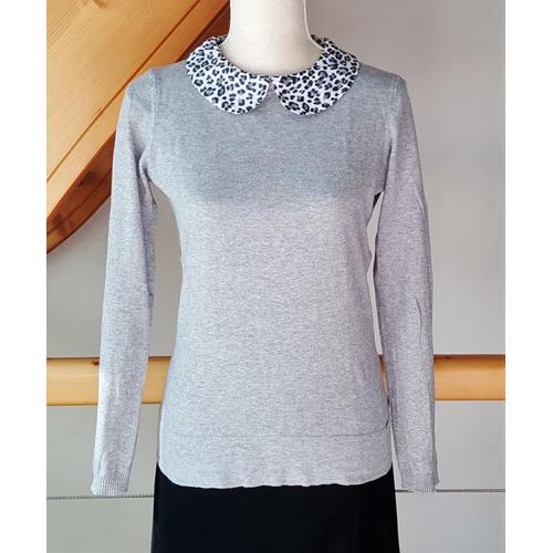 Pull Morgan Taille 36 Gris Coton