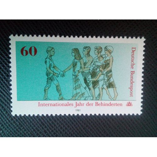 Timbre Allemagne /Rfa Yt 915 Personnes Handicapées Et En Bonne Santé Marchant Ensemble 1981 ( 120106 )