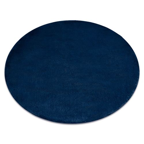 Cercle 100 Cm Tapis Cercle Posh Shaggy Bleu Foncé Très Épais, En Peluche, Antidérapant, Lavable