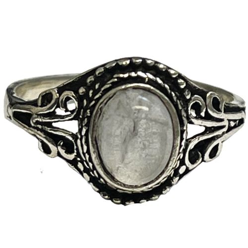 Bague Ajustable En Laiton Et Cristal De Roche