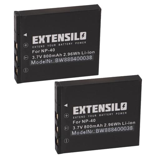 EXTENSILO 2x Batteries compatible avec Praktica Luxmedia 6503, 7203, 7303, 7403, 8503 appareil photo, reflex numérique (800mAh, 3,7V, Li-ion)