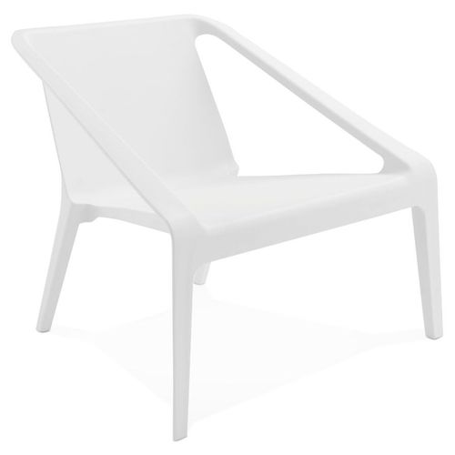Fauteuil Lounge De Jardin 'sunny' Blanc En Matière Plastique