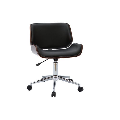 Chaise De Bureau Noir Et Bois Foncé Rubbens