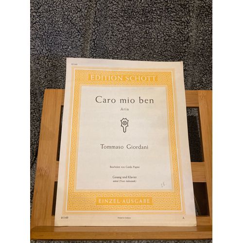 Tommaso Giordani Caro Mio Ben Partition Chant Piano Papini Ed. Schott