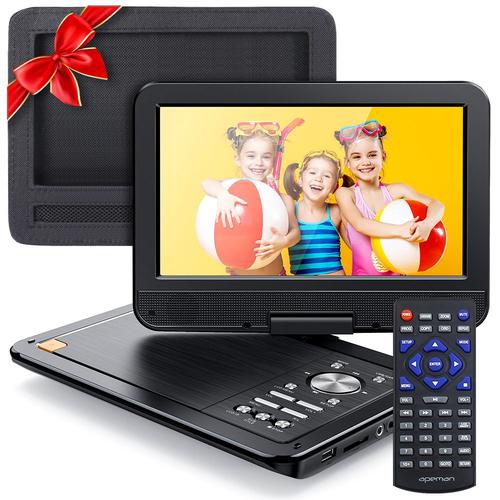 APEMAN 2021 Upgrade Lecteur DVD portable 12,5' avec écran pivotant HD  10,5', batterie rechargeable de 6 heures pour voiture/enfants, étui pour  appuie-tête de voiture (sac d'appuie-tête de voiture inclus)
