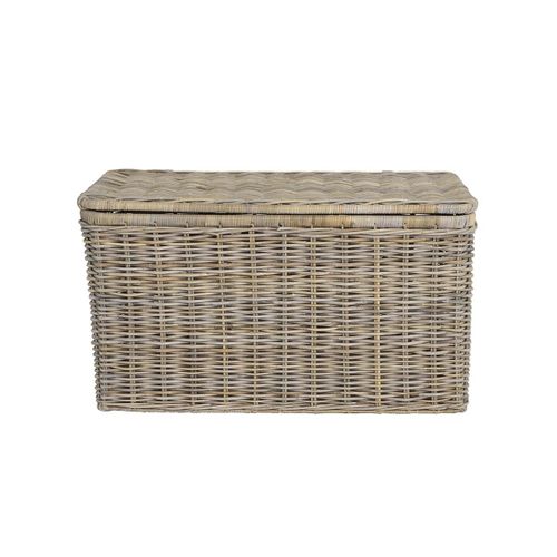 Coffre De Rangement En Kubu Timgad - L100 X P55 X H55 Cm - Gris Naturel