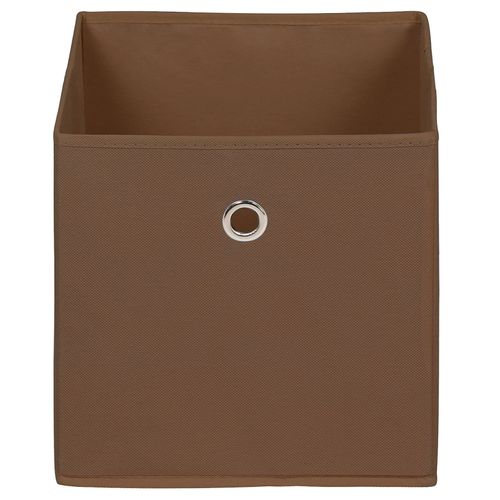 Lot de 2 boites en tissu brun ELA boîte de rangement ouverte avec poignée dim 27 x 27 x 27 cm, pour linge jouets vêtements