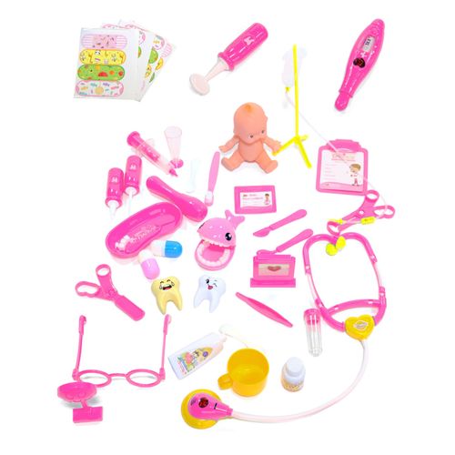 Kit D'accessoires De Docteur Rose 39 Pièces