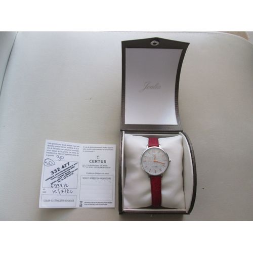 Montre Go Girl Only 699212 - Boîtier Acier Argenté Bracelet Cuir Rouge Femme 