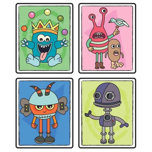 Coloriage Magique Enfant 11x9 Cm Monstres 4 Pièces