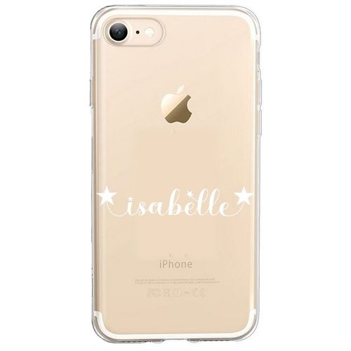 Coque Iphone 7 8 Se 2020 Avec Votre Prenom Police 14 Blanc Etoile