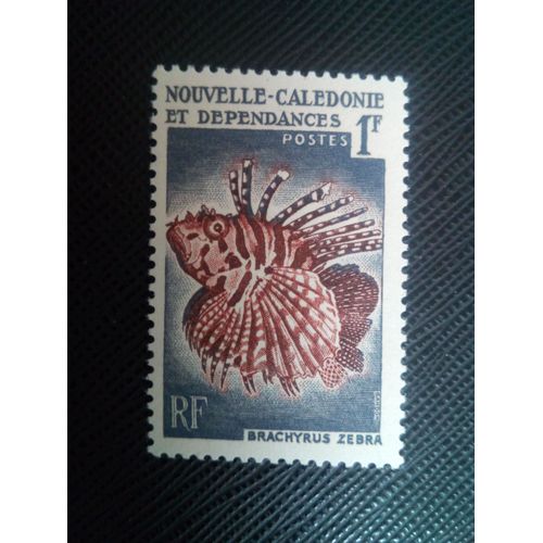 Timbre Nouvelle Caledonie Yt 291 Poisson-Papillon Zèbre (Dendrochirus Zebra) 1959 (130106)