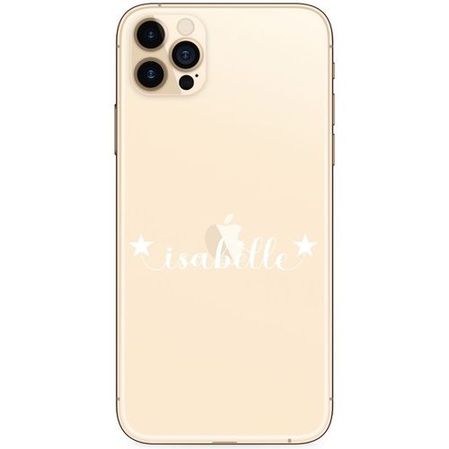 Coque Iphone 12 Pro Max Avec Votre Prenom Police 14 Blanc Etoile