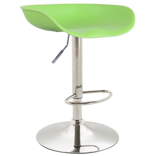 Tabouret De Bar Assise Réglable En Hauteur Et Pivotant En Plastique Vert Pieds Tulipe En Métal Chromé Avec Repose-Pieds 10_0000380